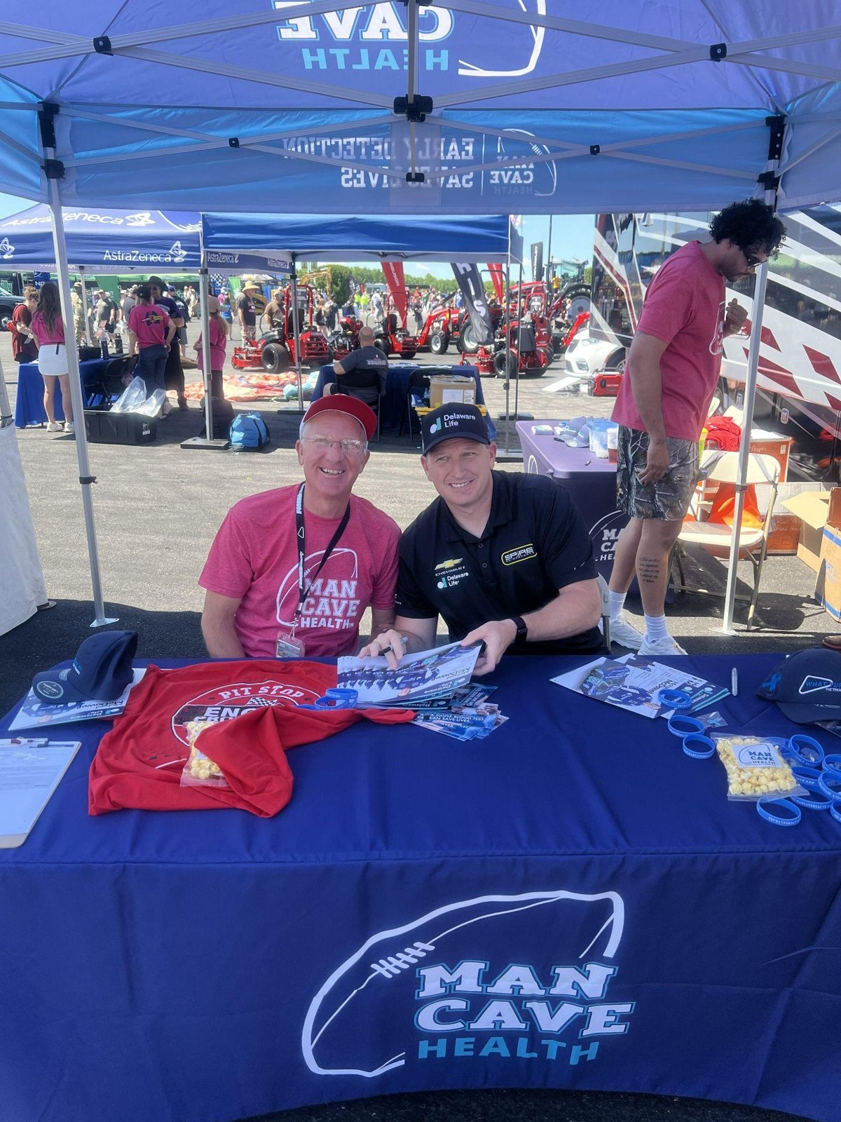Man Cave Health free PSA screening table at Pocono Raceway